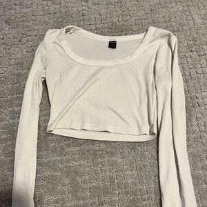 White Crop Top Long Sleeve